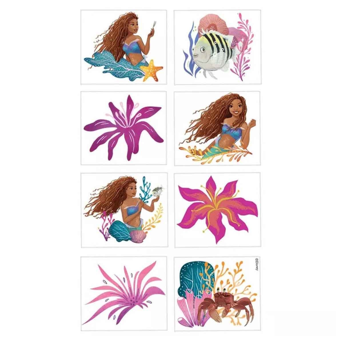 Disney The Little Mermaid 8-Piece Tattoo Favors Set