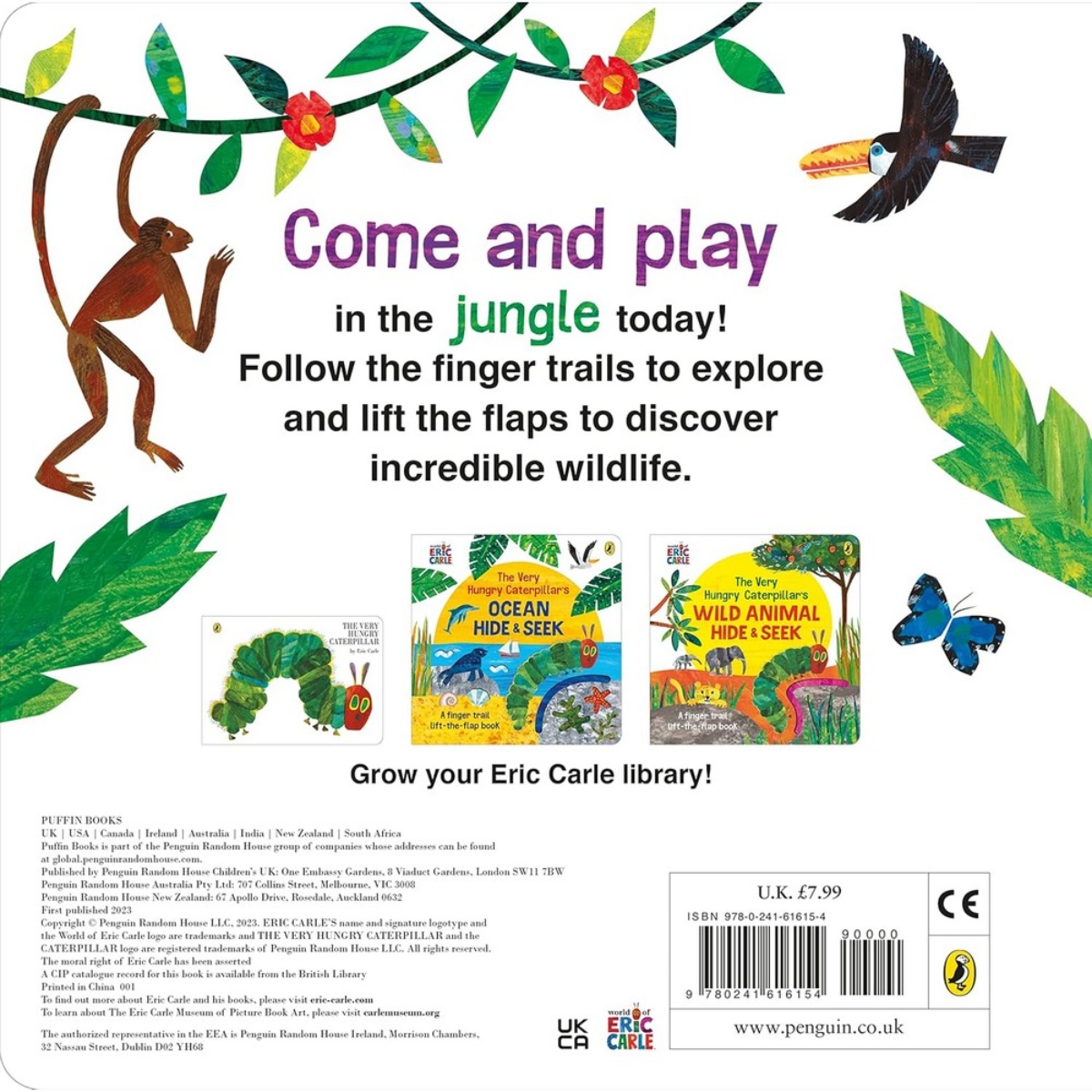 The Very Hungry Caterpillar's Jungle Hide and Seek: كتاب تتبع بالأصابع ولوحات قابلة للرفع تأليف إريك كارل - 13 أبريل 2023