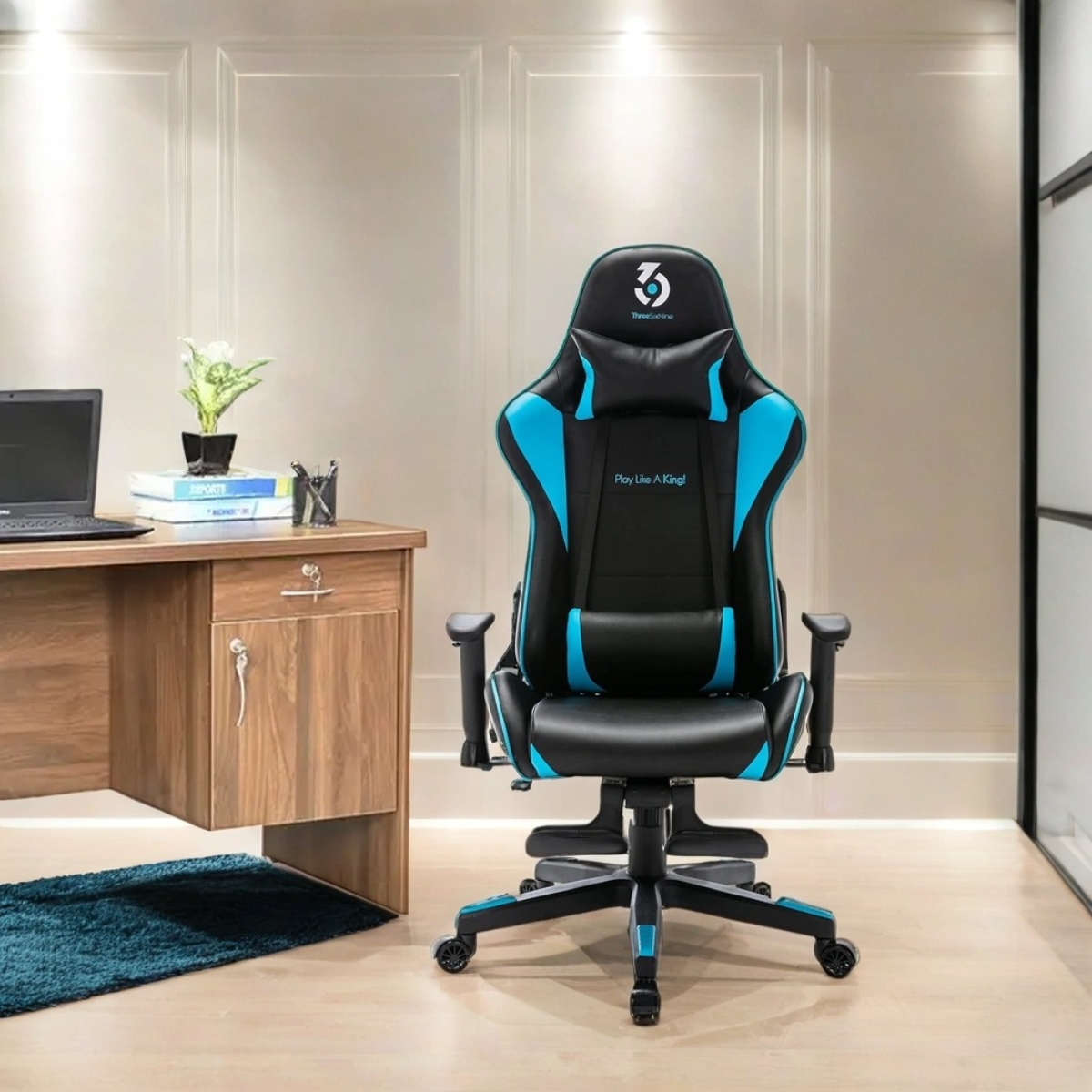 369 Black/Blue Adjustable K3 Gaming Chair