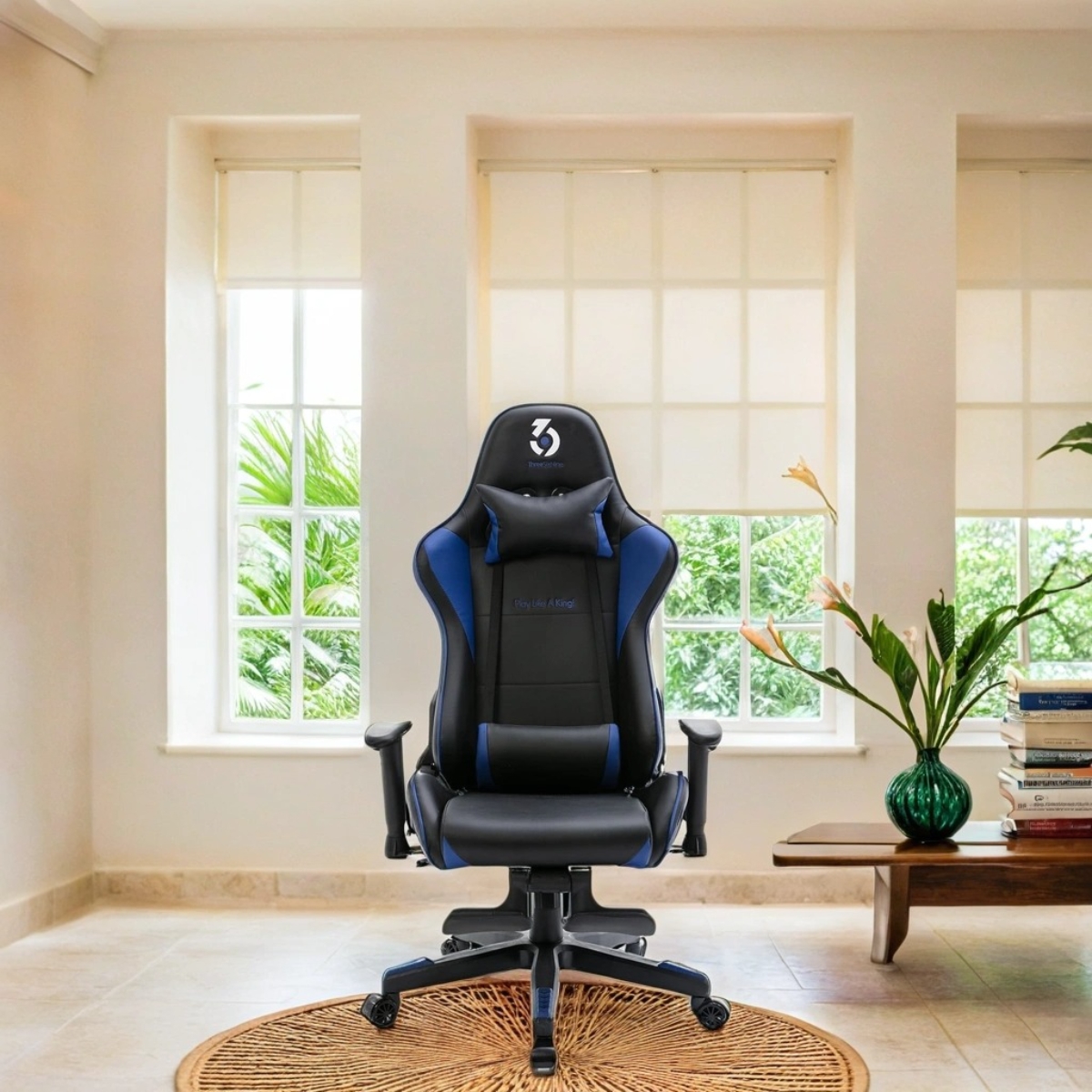 369 Black/Dark Blue Adjustable K3 Gaming Chair