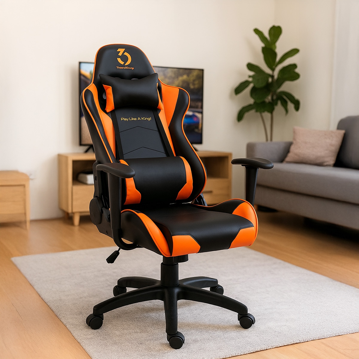 369 Black/Orange Adjustable K1 Gaming Chair