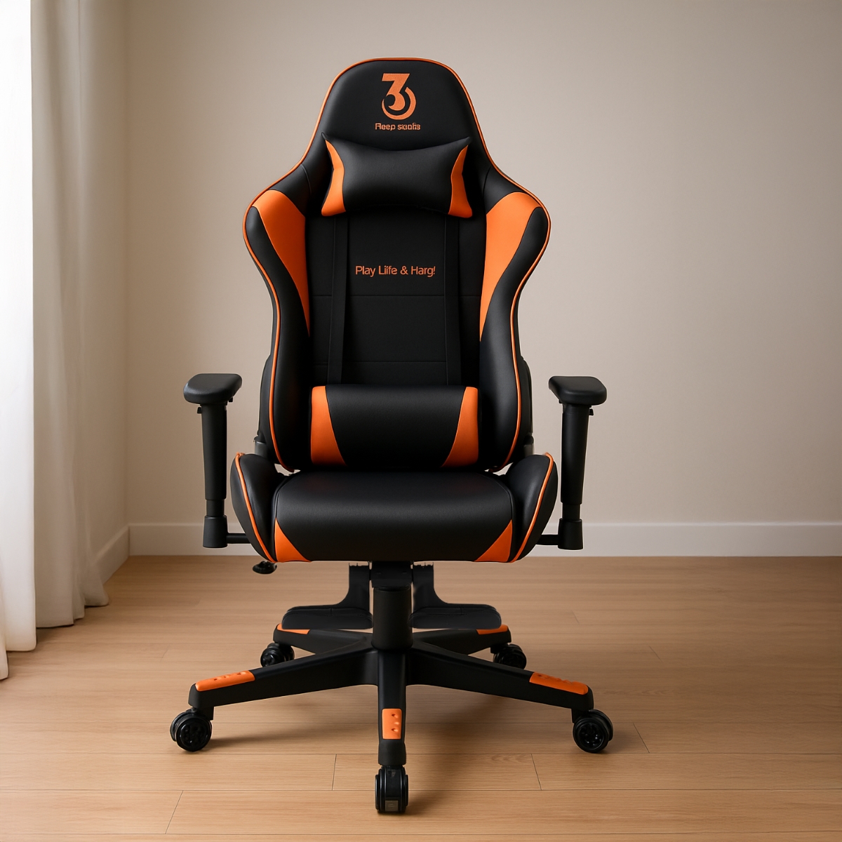 369 Black/Orange Adjustable K3 Gaming Chair