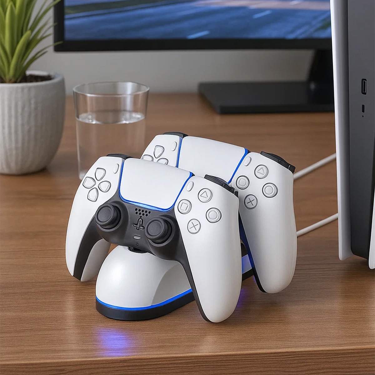 369 شاحن سريع مزدوج لوحدة تحكم بلايستيشن 5