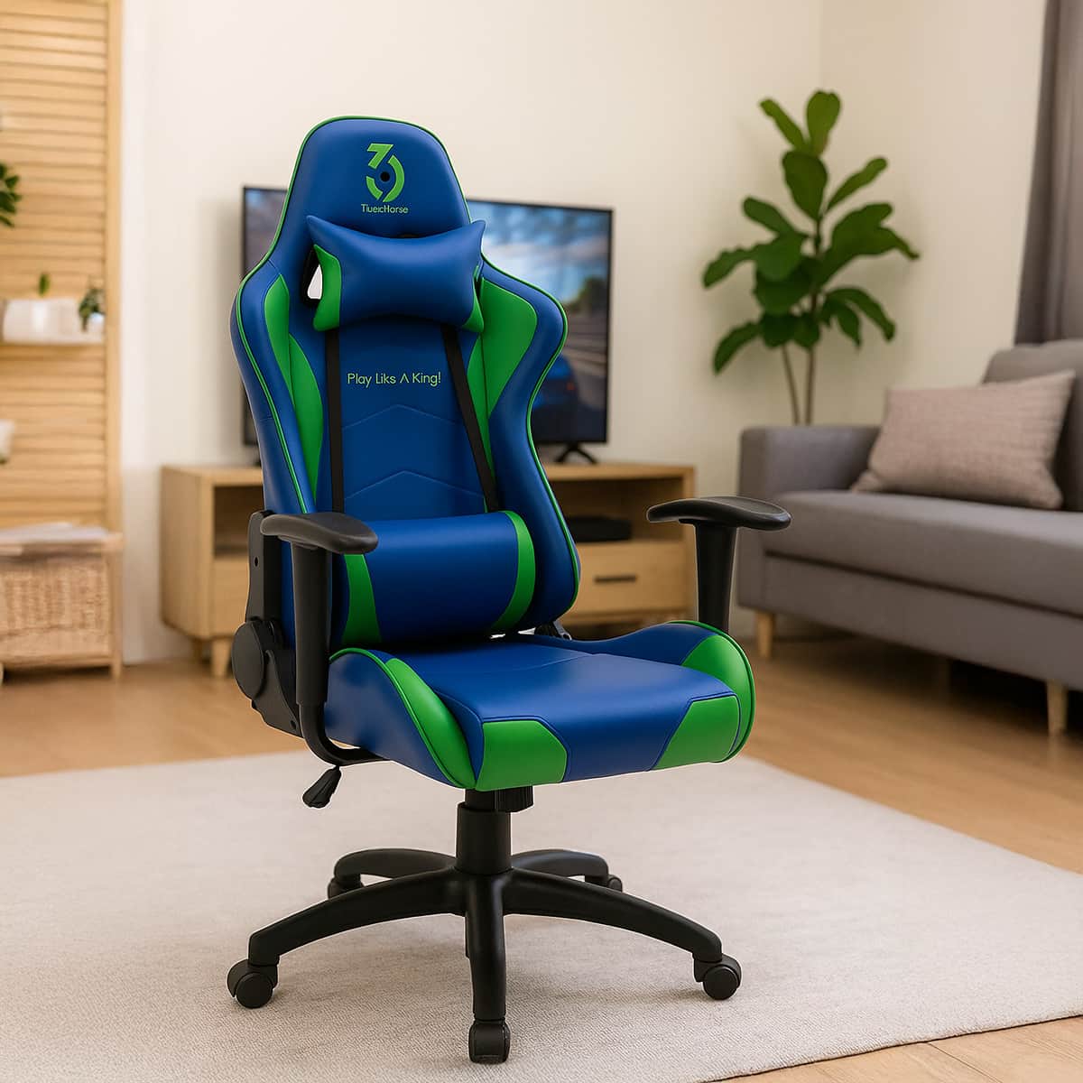 369 Green/Blue Adjustable K1 Gaming Chair