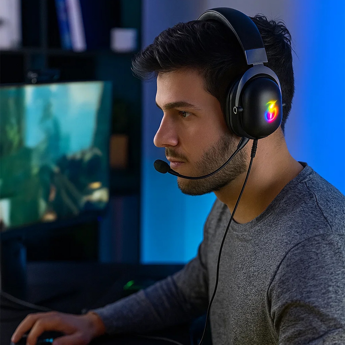369 سماعة رأس سلكية للألعاب موديل R10 مع ميكروفون