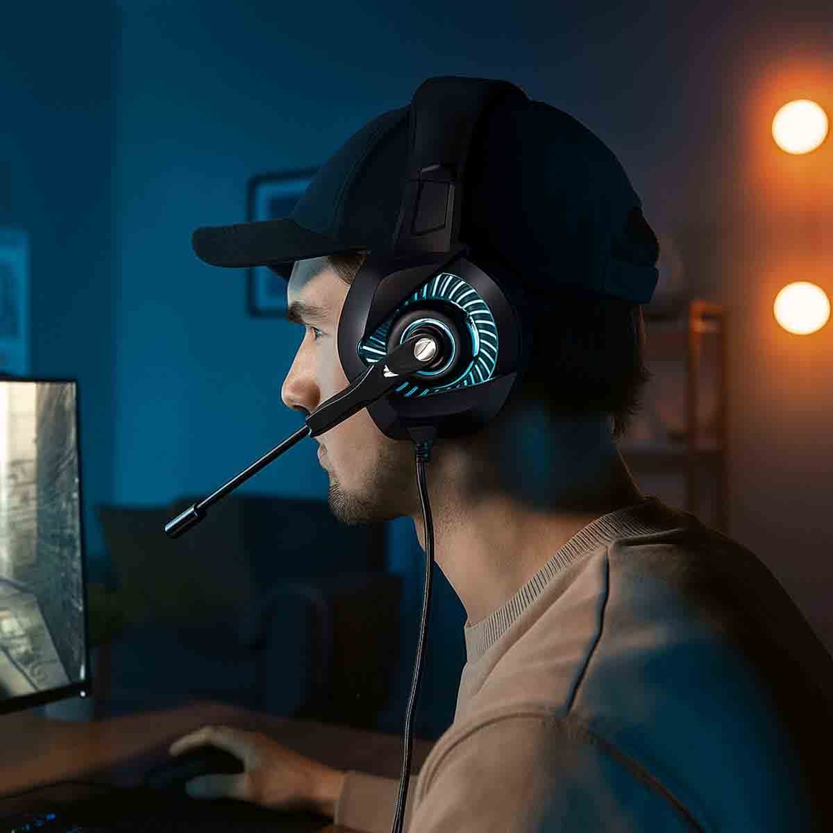 369 R6-Professional Over Ear Blue/Black Wired Gaming Headset