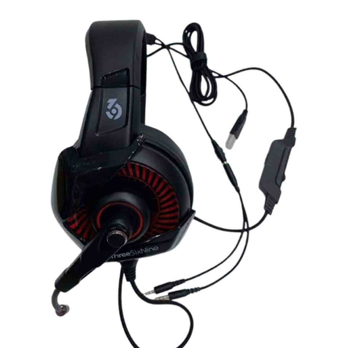 369 R6-Professional Over Ear Red/Black Wired Gaming Headset