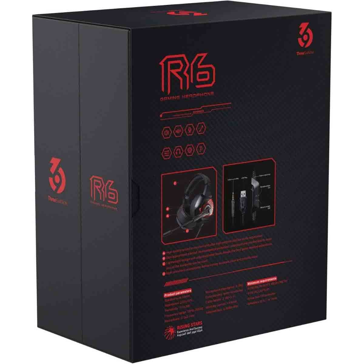 369 R6-Professional Over Ear Red/Black Wired Gaming Headset