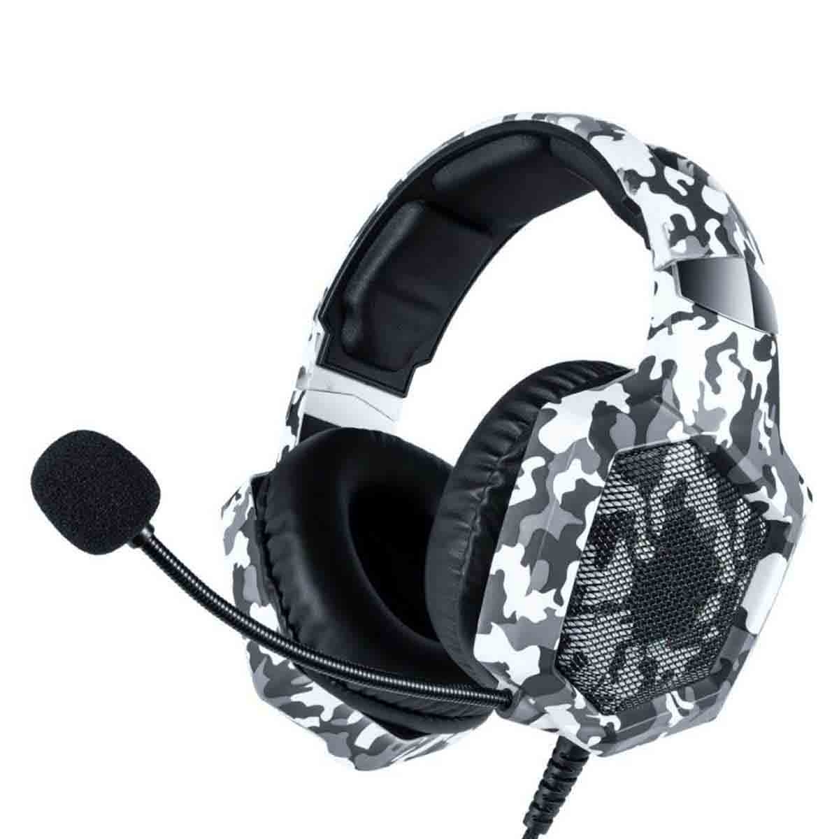 369 R8-Professional Over Ear Camouflage White Wired Gaming Headset