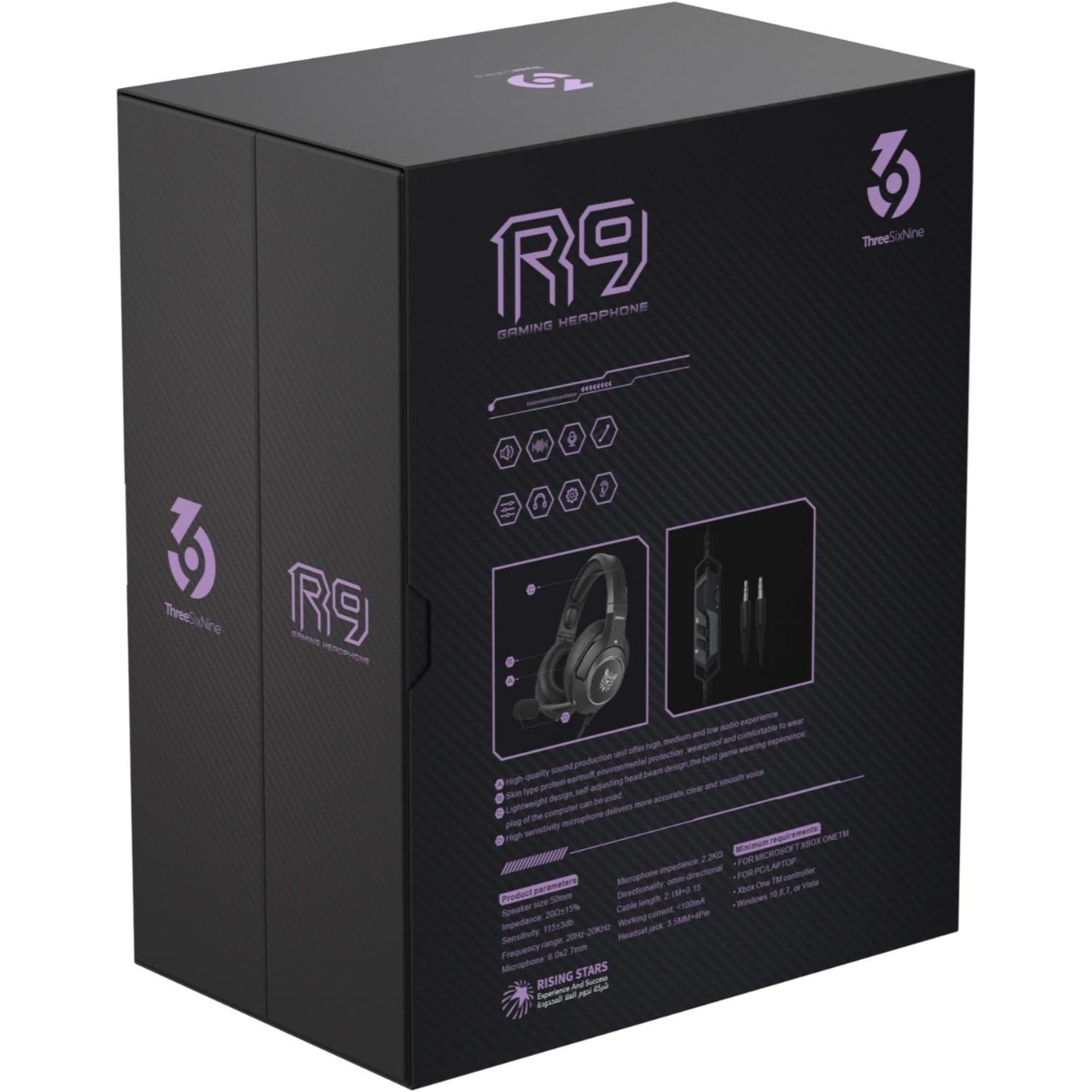 369 سماعة رأس سلكية للألعاب موديل R9 مع ميكروفون