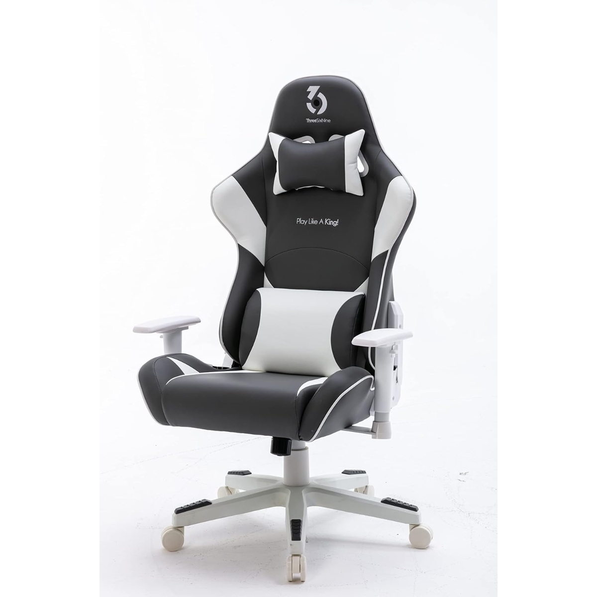 369 كرسي ألعاب قابل للتعديل موديل K2 باللونين الأبيض والرمادي