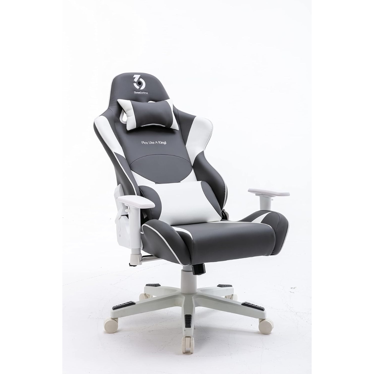 369 كرسي ألعاب قابل للتعديل موديل K2 باللونين الأبيض والرمادي