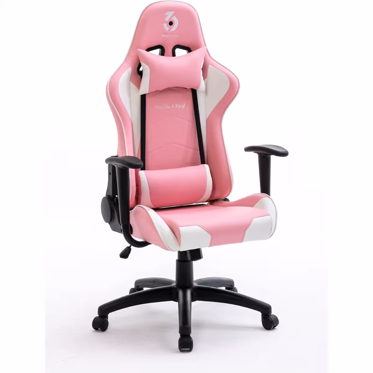 369 White/Pink Adjustable K1 Gaming Chair