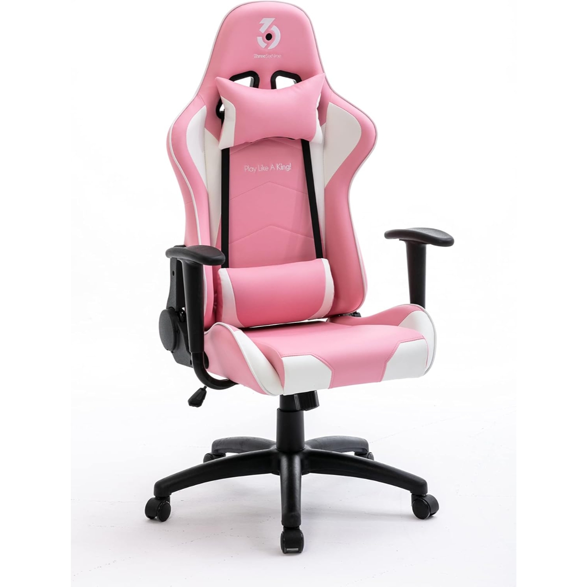 369 White/Pink Adjustable K1 Gaming Chair