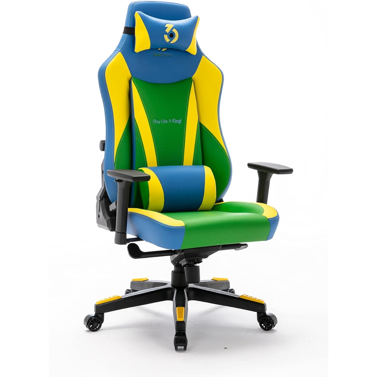 369 Yellow/Blue Adjustable K4 Gaming Chair