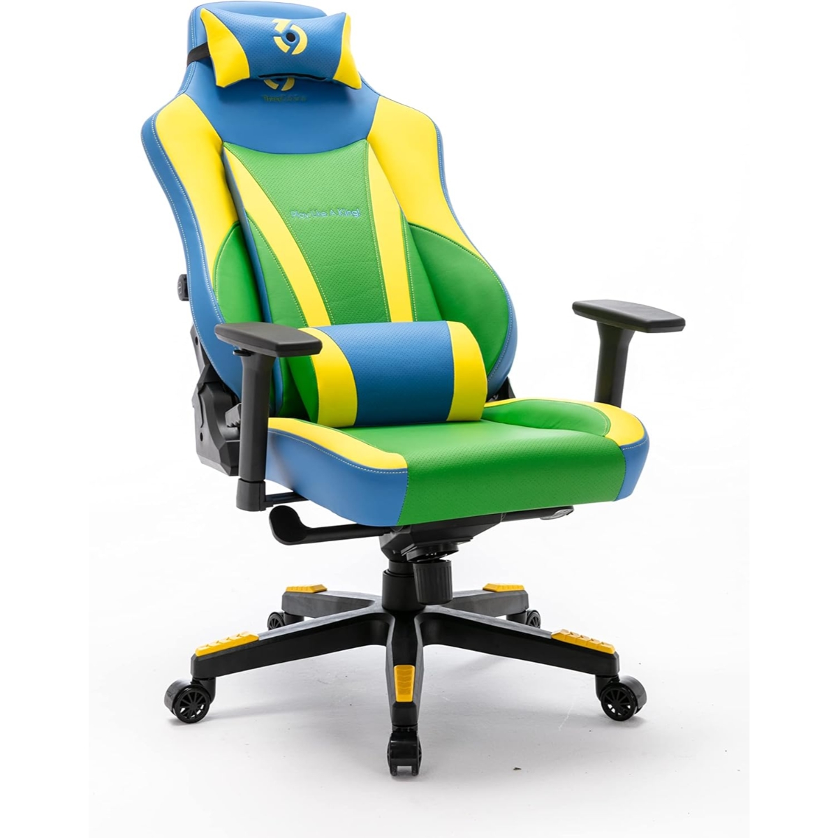 369 Yellow/Blue Adjustable K4 Gaming Chair