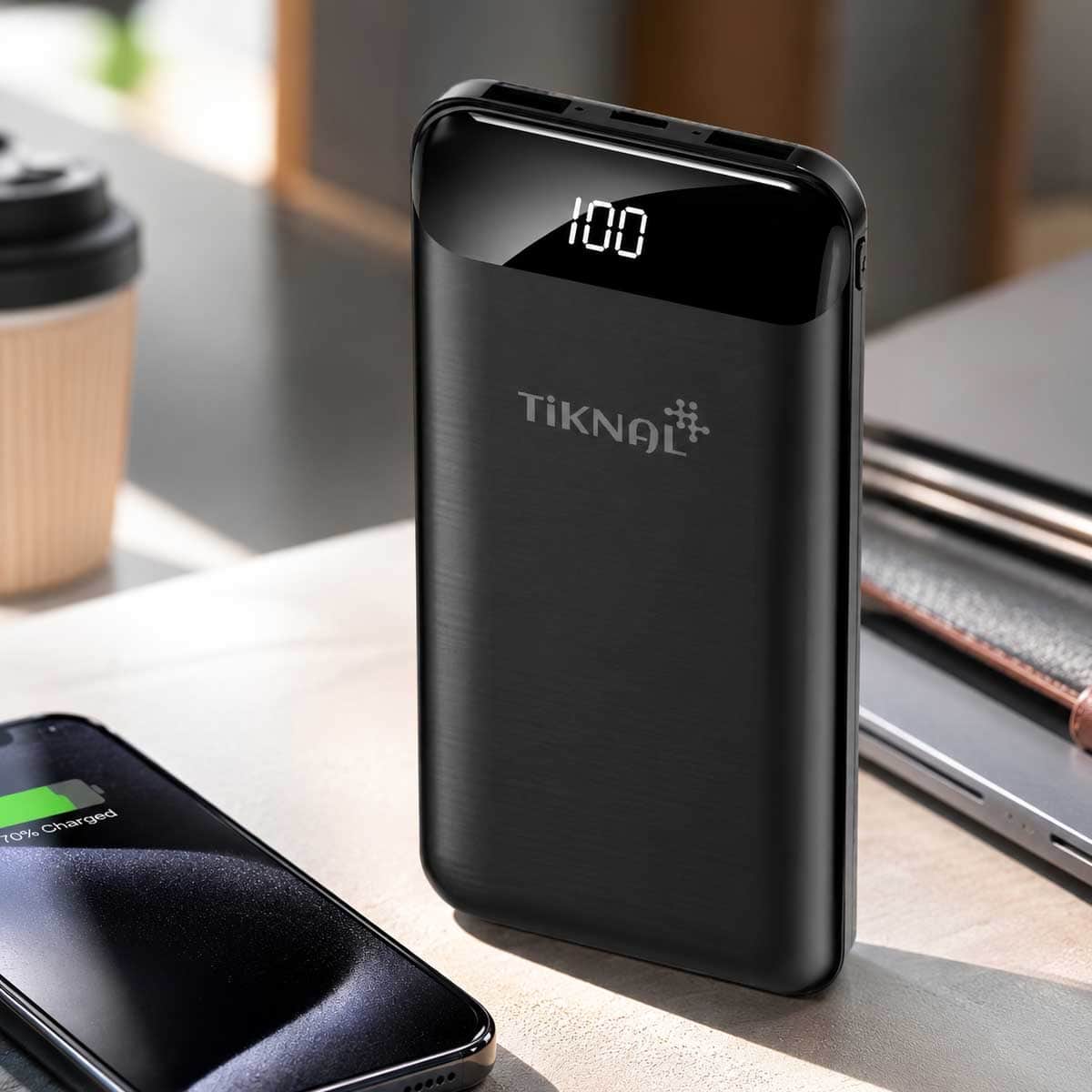 Tiknal 10000mAh 22.5W USB-C + USB-A Compact Power Bank