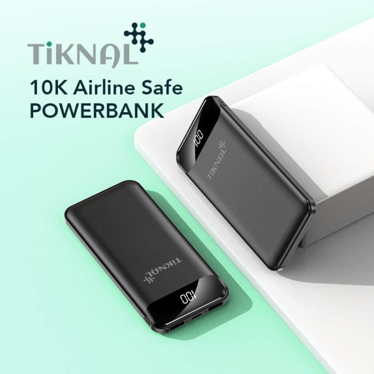 Tiknal 10000mAh 22.5W USB-C + USB-A Compact Power Bank