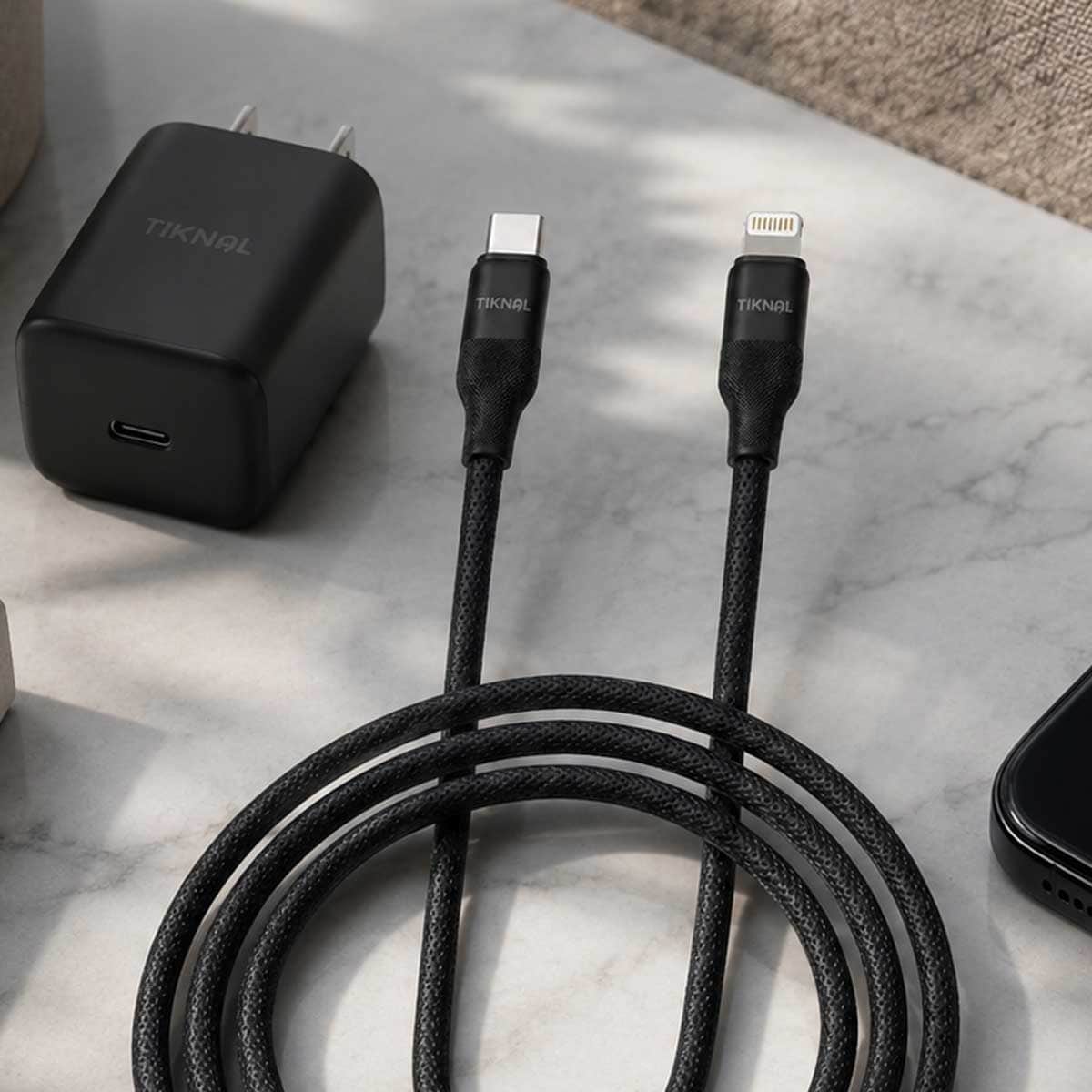 تيكنال كابل مضفر USB-A إلى لايتنينج بطول 1 متر