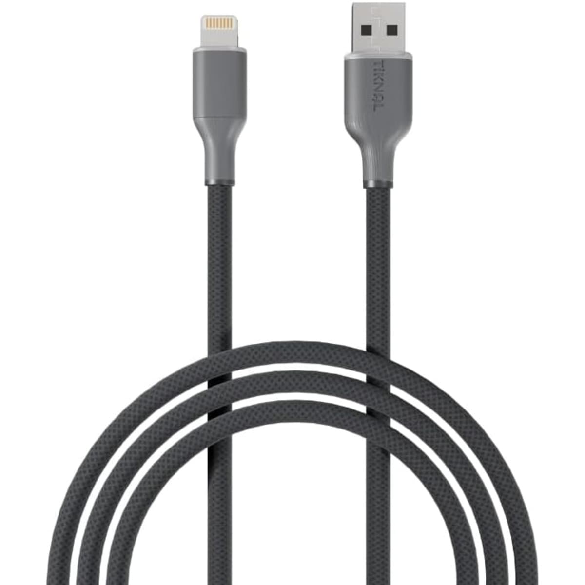 تيكنال كابل USB-A إلى لايتنينج مضفر بالنايلون، رمادي