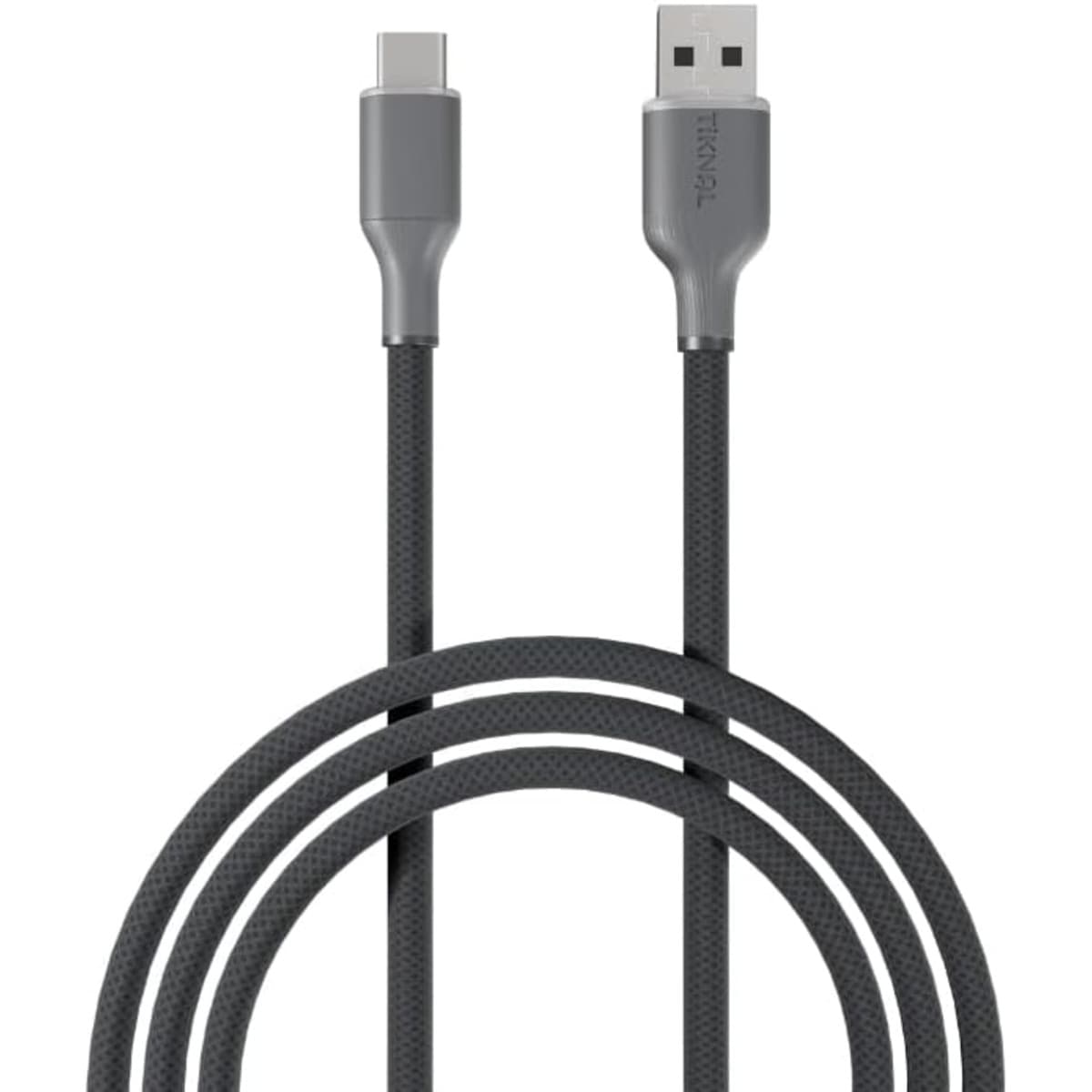 تيكنال كابل USB-A إلى USB-C مضفر بالنايلون بطول 1 متر، رمادي