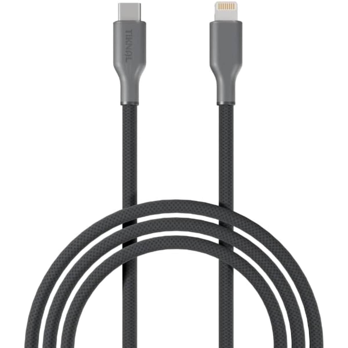 تيكنال كابل USB-C إلى لايتنينج PD مضفر بالنايلون بطول 1 متر، رمادي
