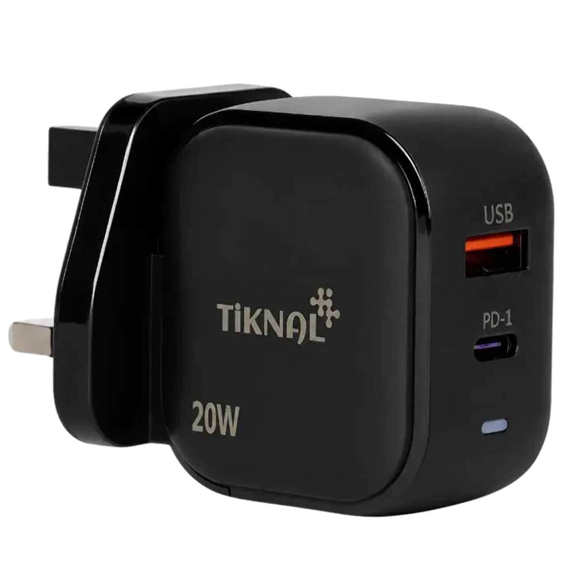 Tiknal 20W Dual-Port PD USB-C + USB-A Wall Charger