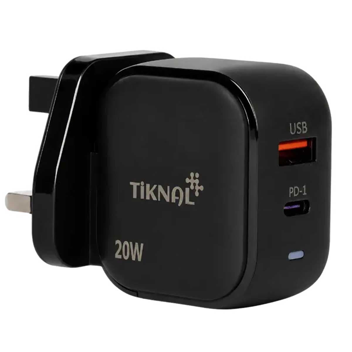 تيكنال شاحن حائط PD بقدرة 20W بمنفذين USB-C وUSB-A