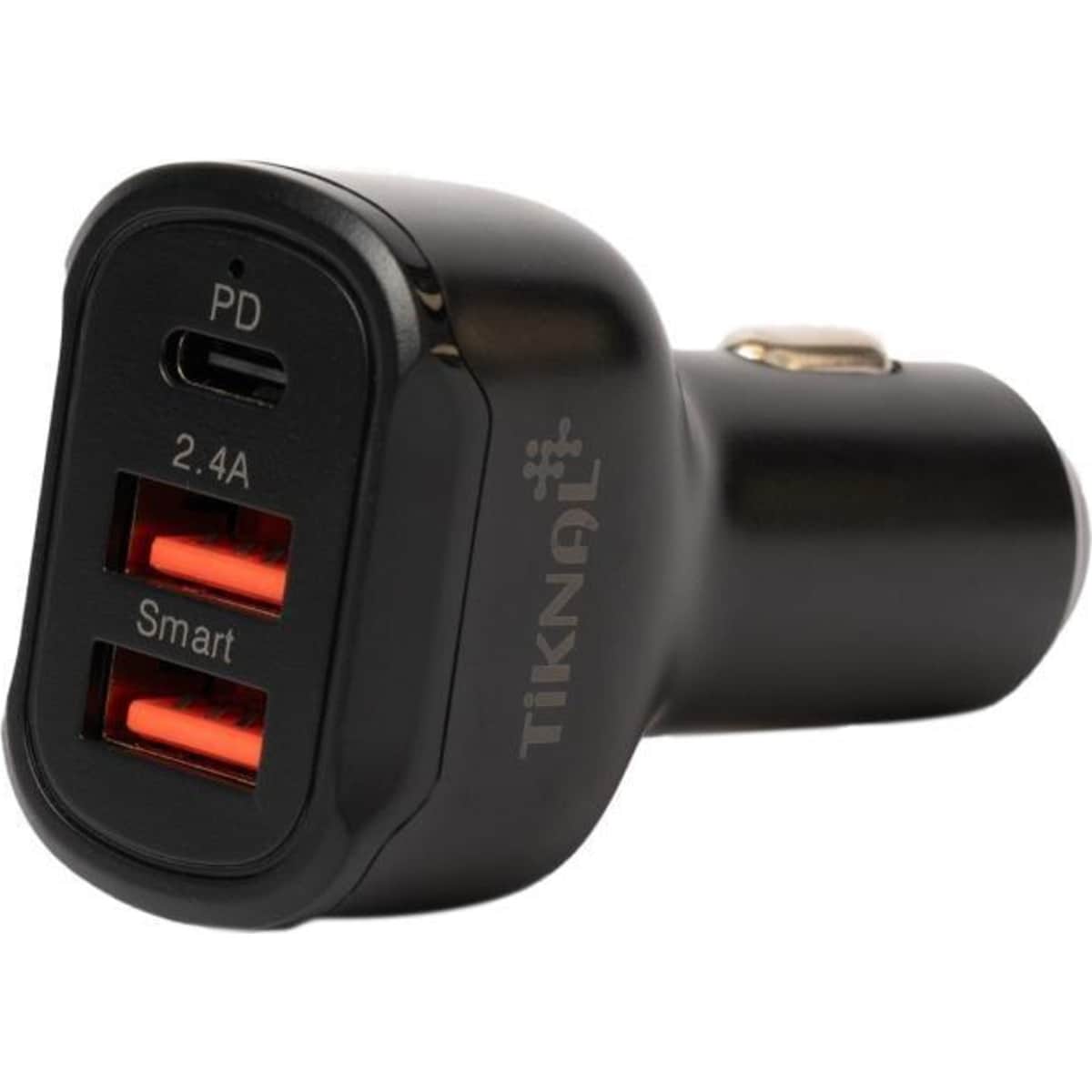 Tiknal 36W 3-Port PD USB-C + Dual USB-A Car Charger