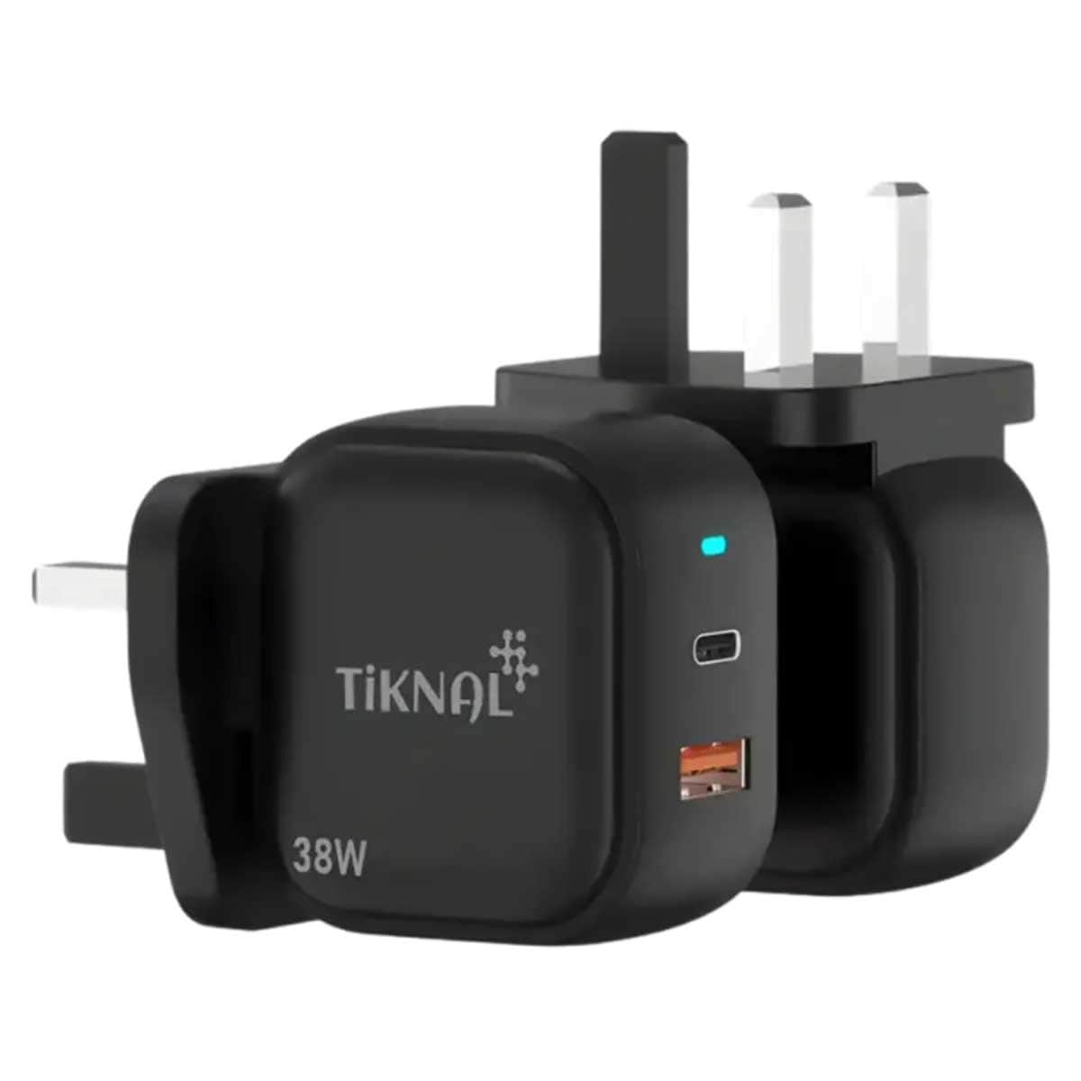 Tiknal 38W Dual-Port PD USB-C + USB-A Home Wall Charger