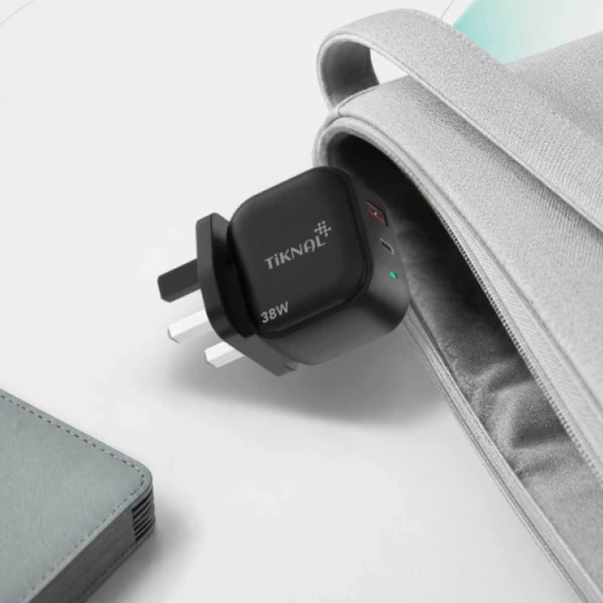 Tiknal 38W Dual-Port PD USB-C + USB-A Home Wall Charger