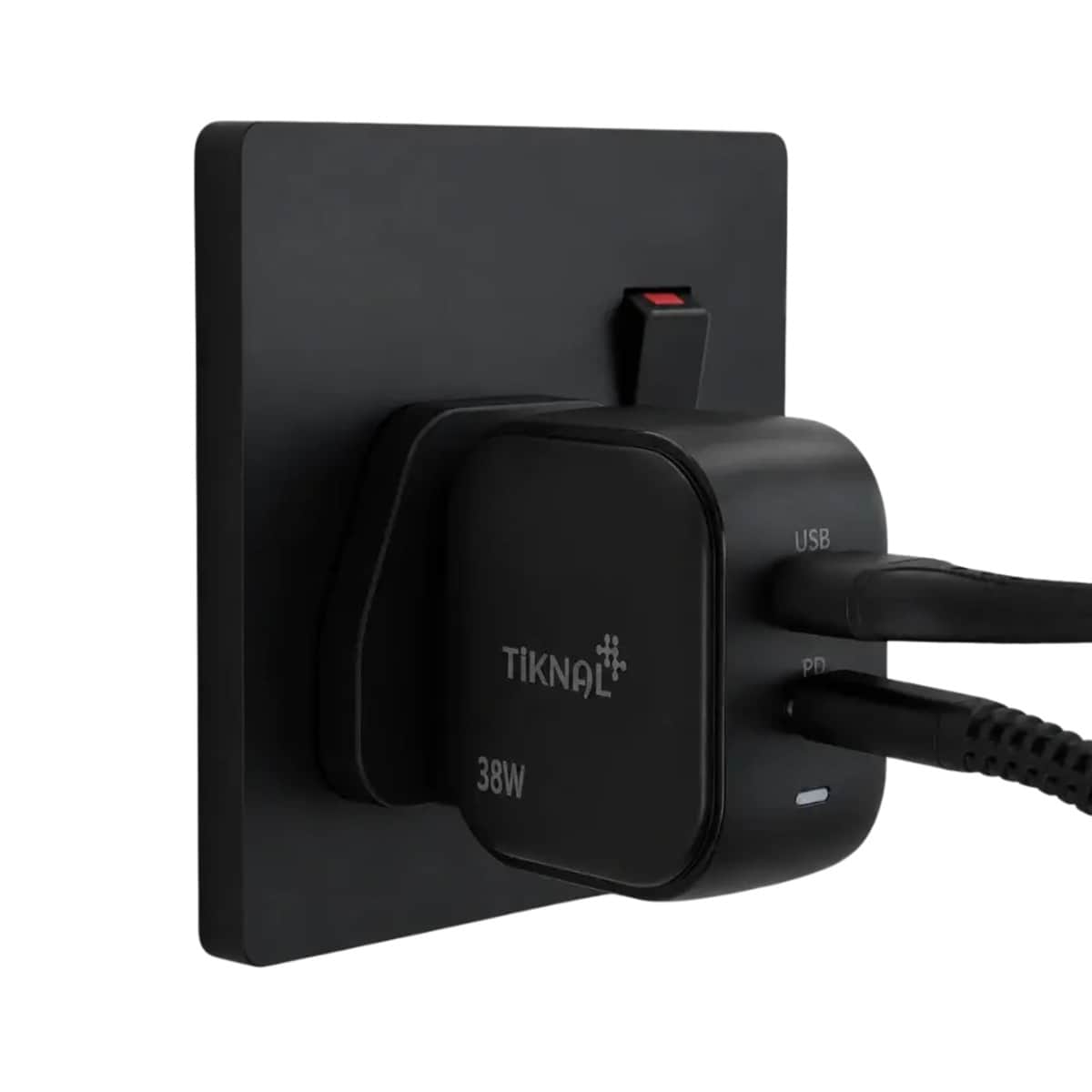 Tiknal 38W Dual-Port PD USB-C + USB-A Home Wall Charger
