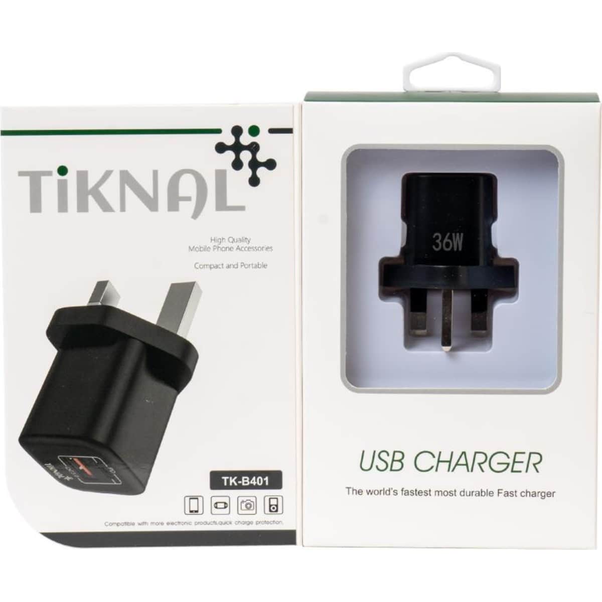 Tiknal 38W Dual-Port PD USB-C + USB-A Wall Charger