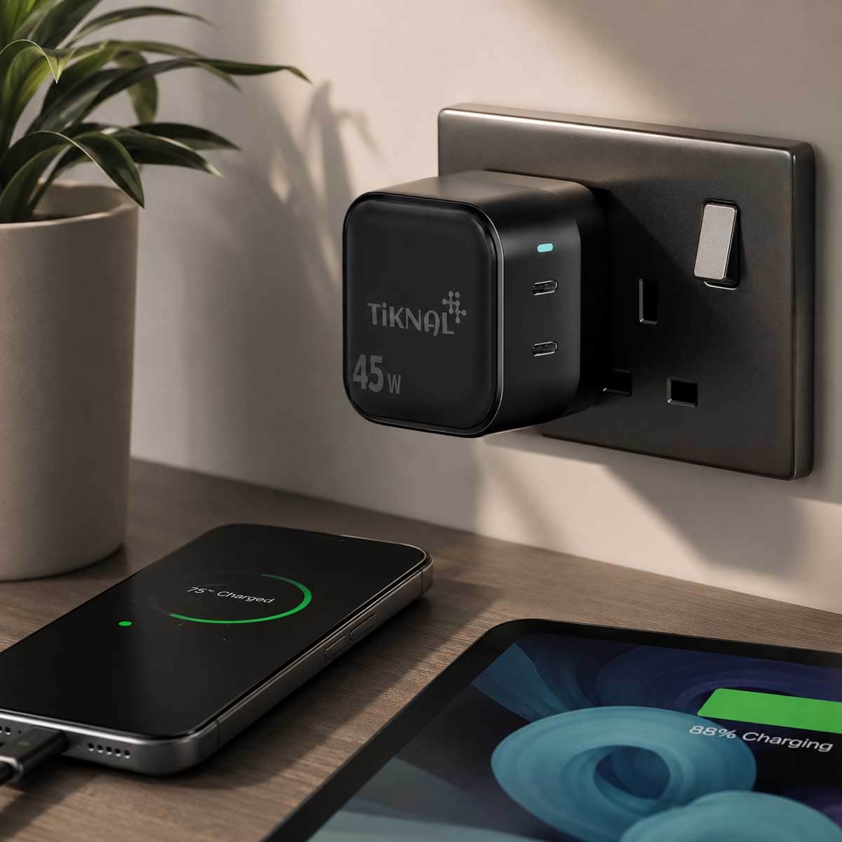 Tiknal 45W Dual USB-C GaN Wall Charger