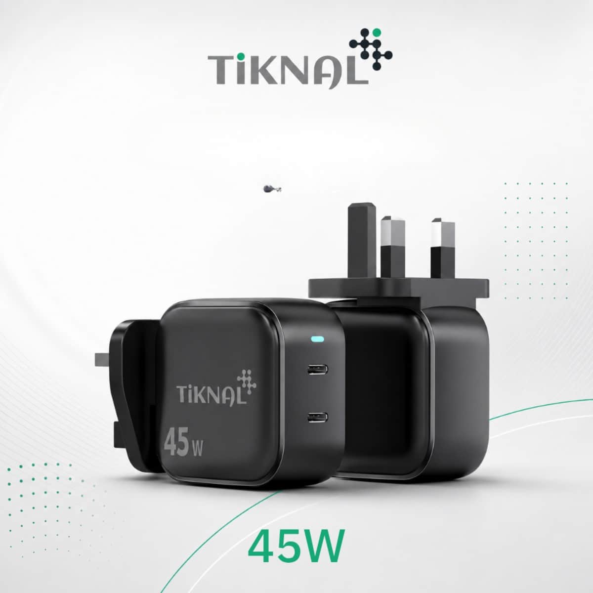 Tiknal 45W Dual USB-C GaN Wall Charger