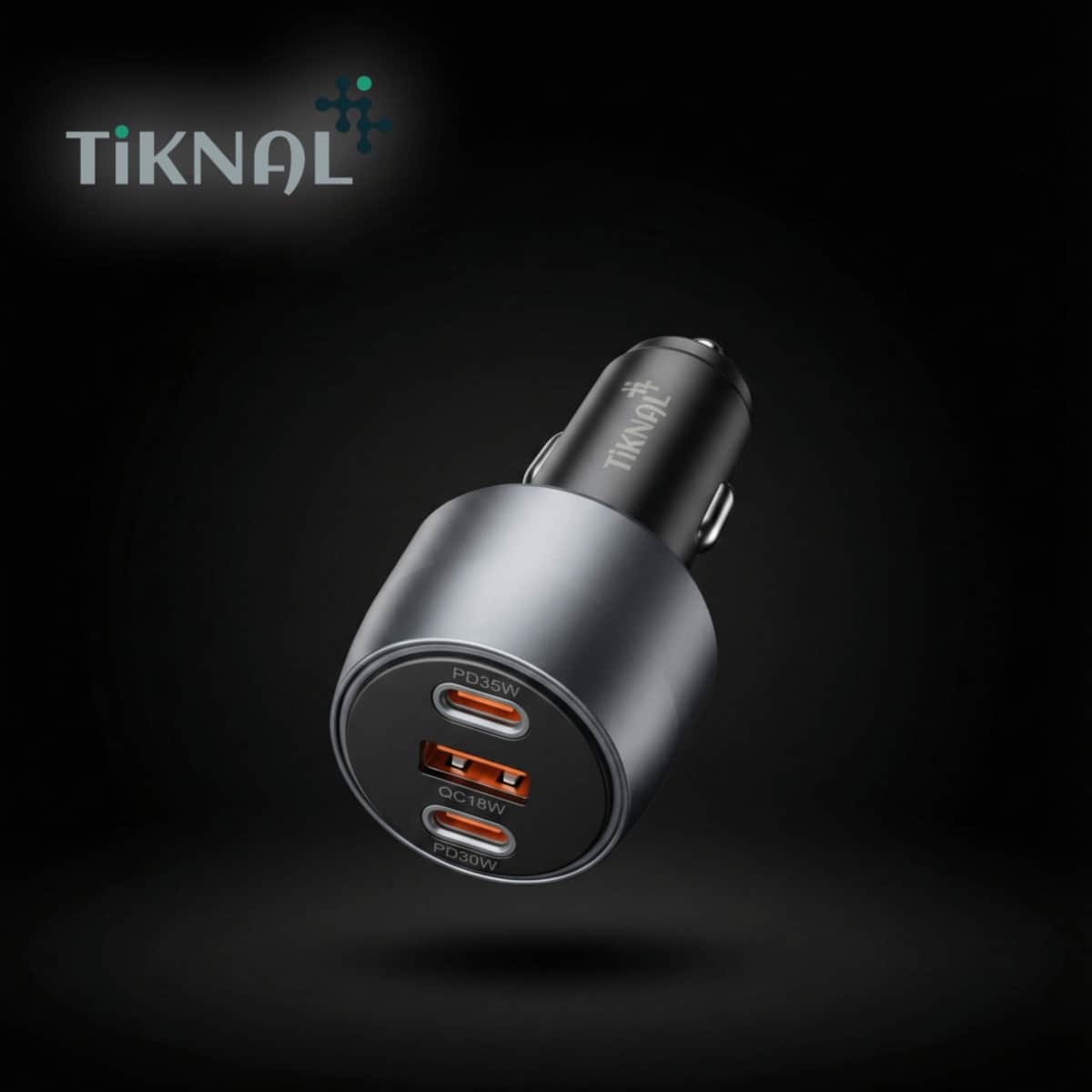 Tiknal 65W 3-Port PD35W + PD30W + QC18W Car Charger