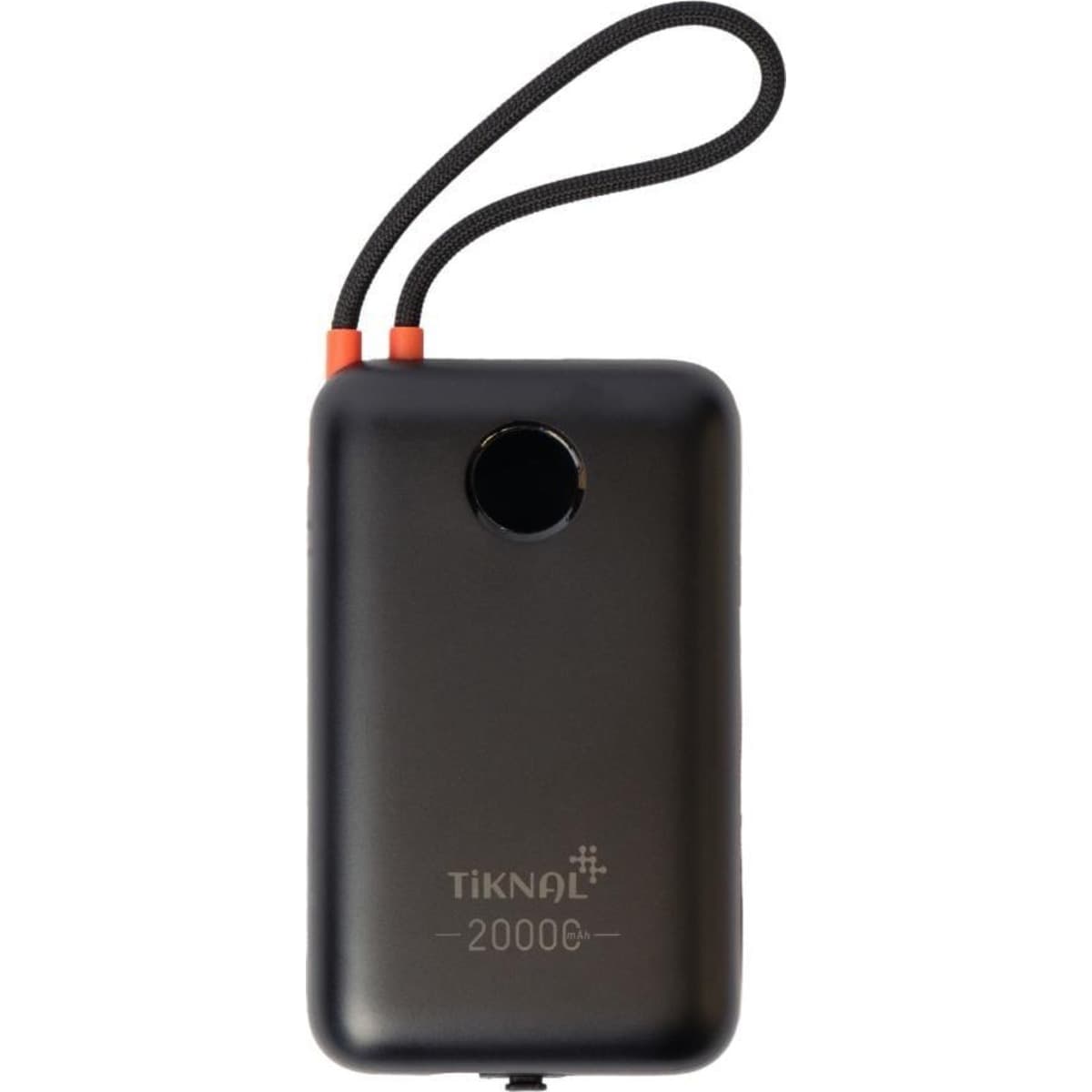 تيكنال باور بانك 20000mAh بقدرة 22.5W مع كابلي USB-C ولايتنينج مدمجين، أسود