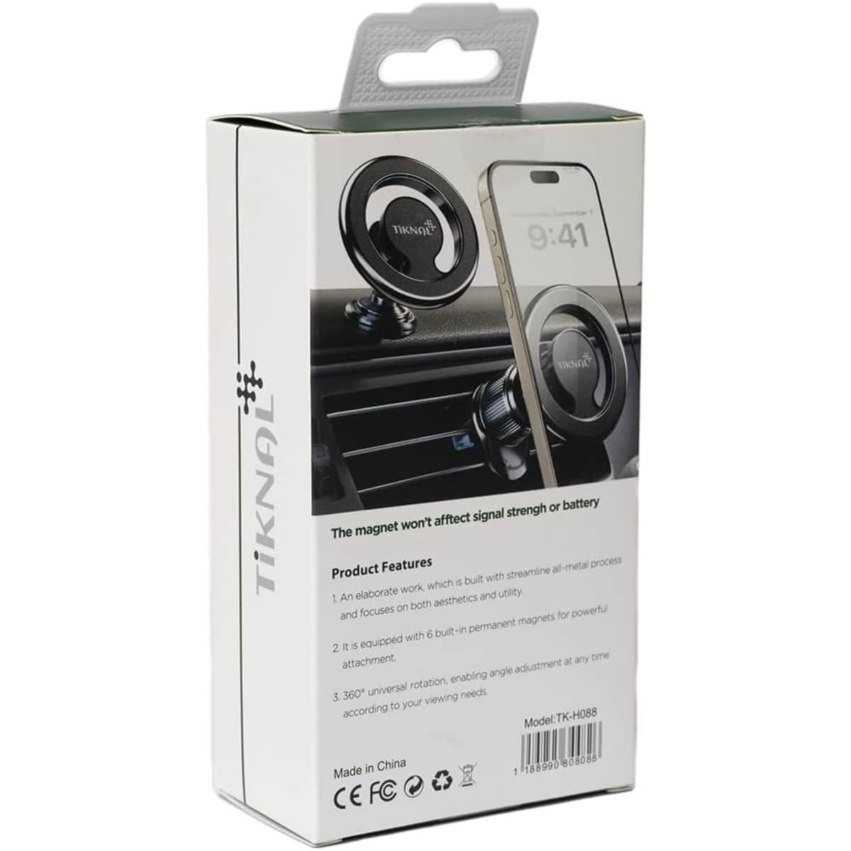 Tiknal Black 360° Foldable Magnetic Car Mount