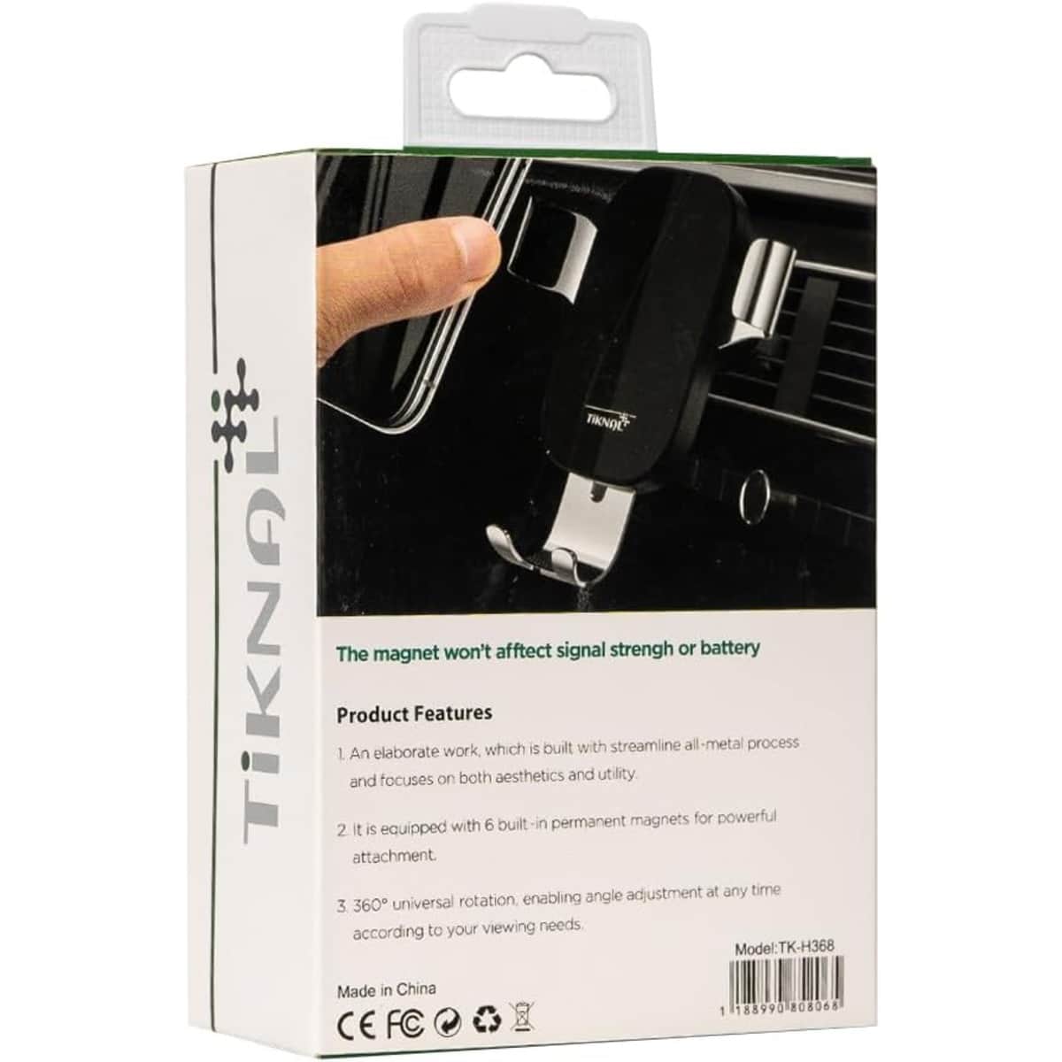 Tiknal Black 360° Gravity Auto-Clamp Car Phone Mount