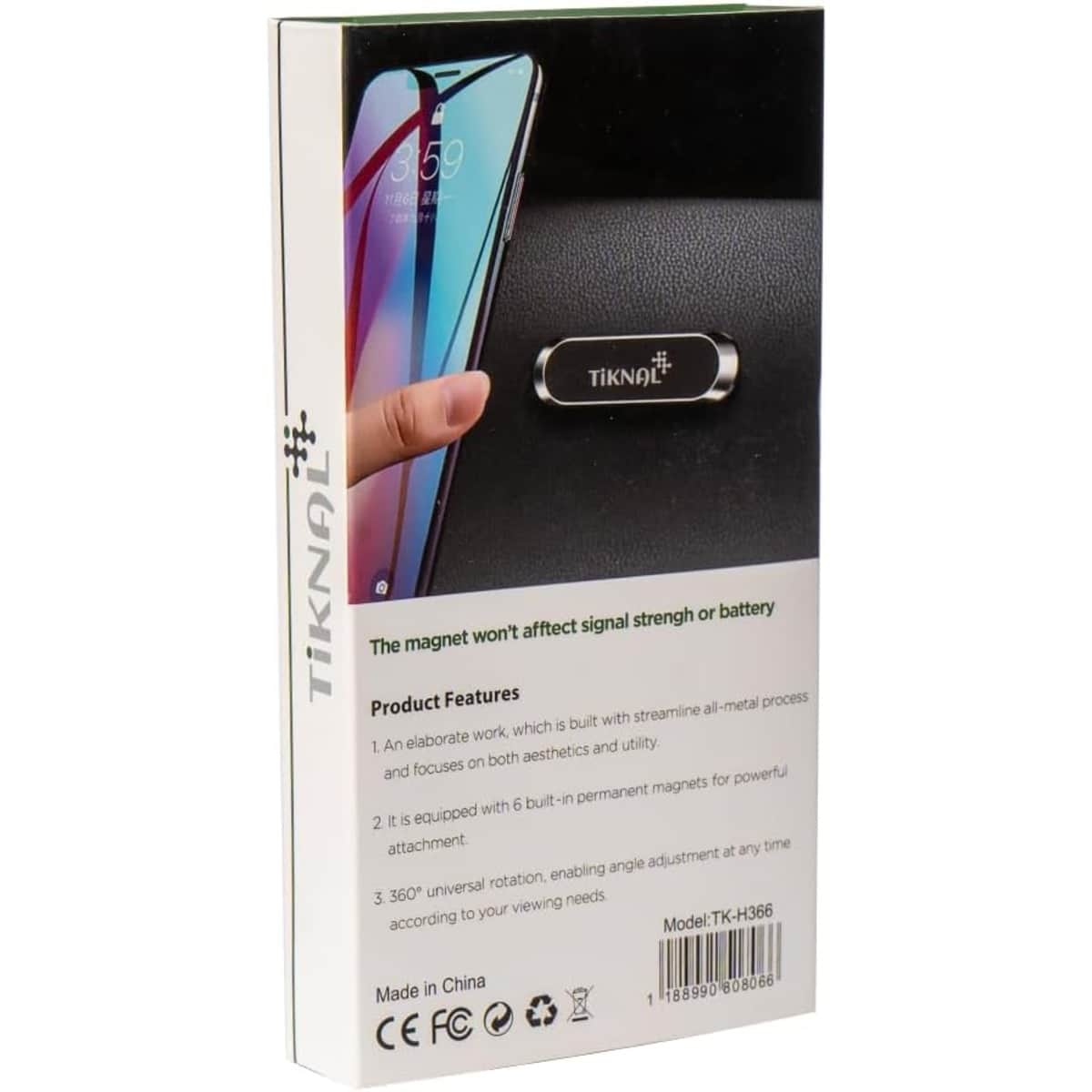Tiknal Black Ultra-Slim Magnetic Dashboard Phone Mount