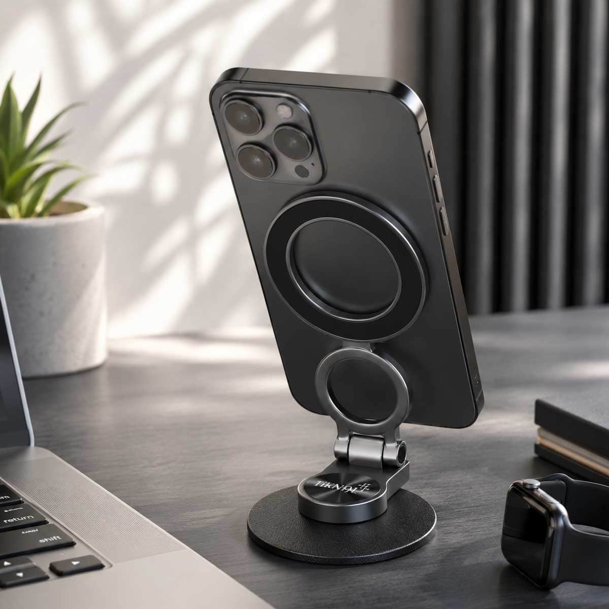 Tiknal Foldable Dual-Ring Magnetic Phone Mount