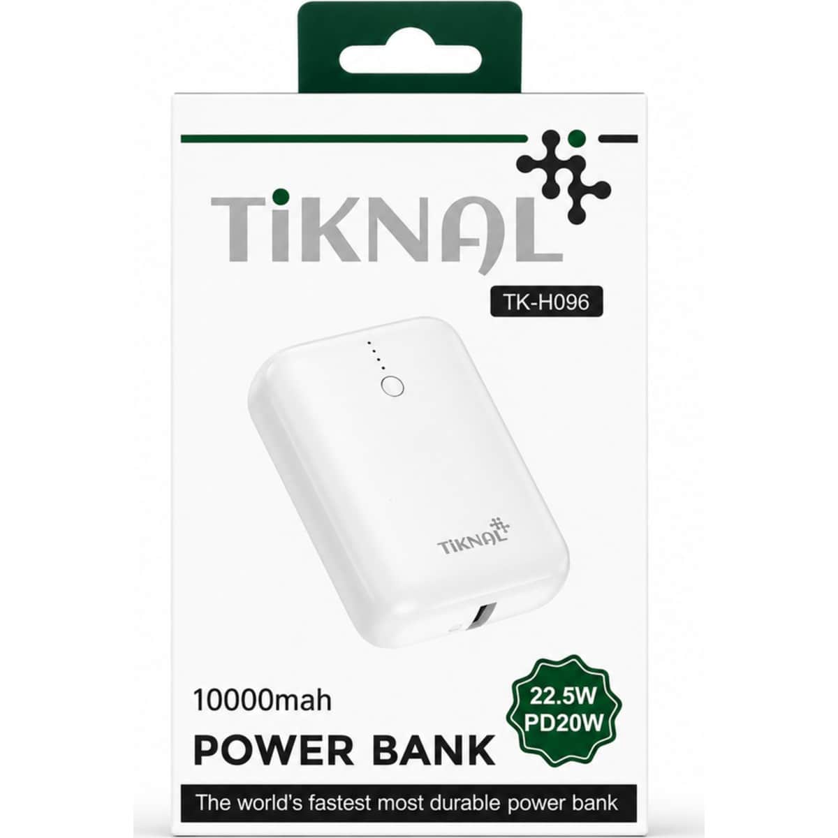 Tiknal 10000mAh 22.5W USB-C + USB-A Power Bank
