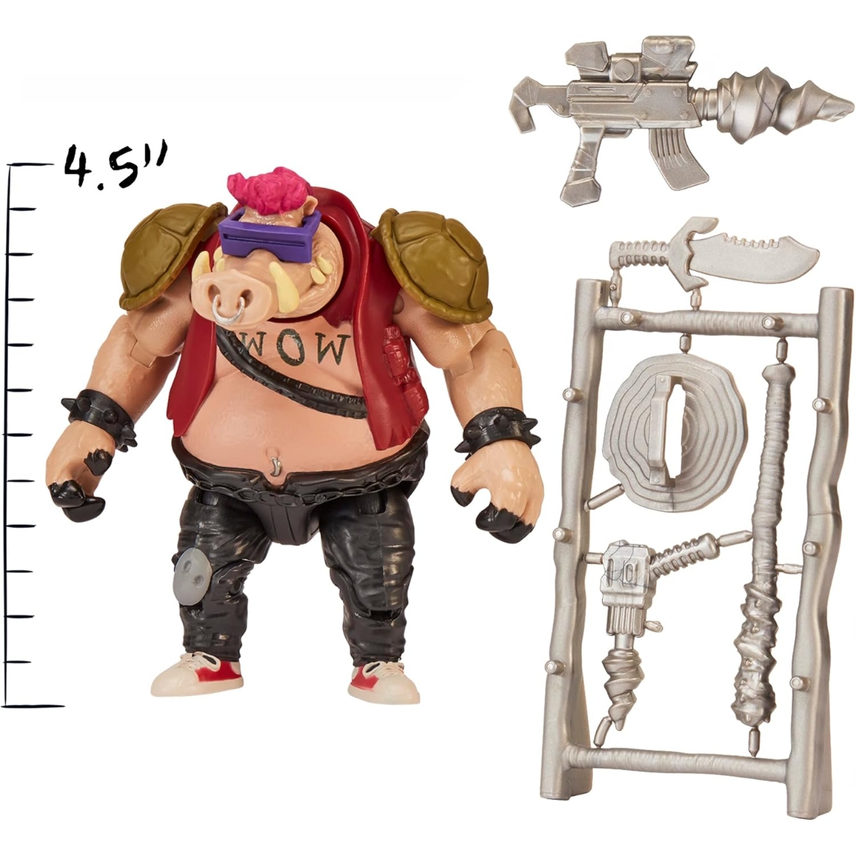 TMNT 4.5" Bebop Jacked Up Warthog Action Figure Unisex, 5-7 Years