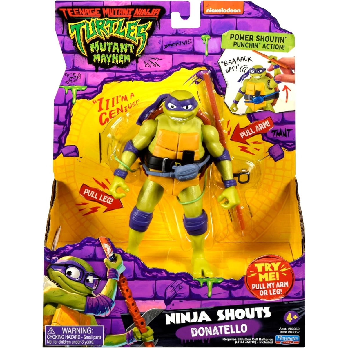 TMNT Ninja Shouts Donatello Action Figure Unisex, 5-7 Years
