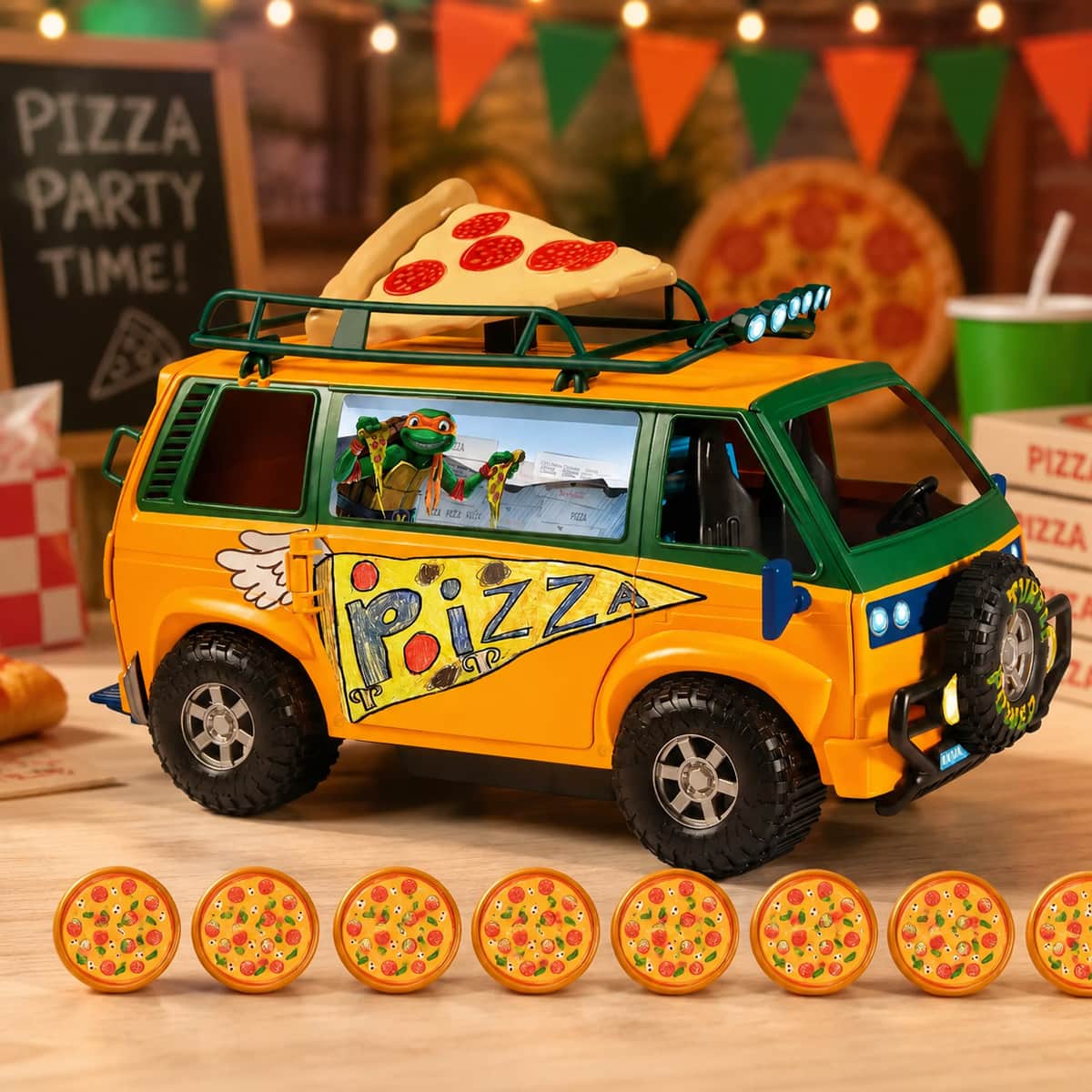 TMNT Pizza Fire Delivery Van Playset Unisex, 5-7 Years