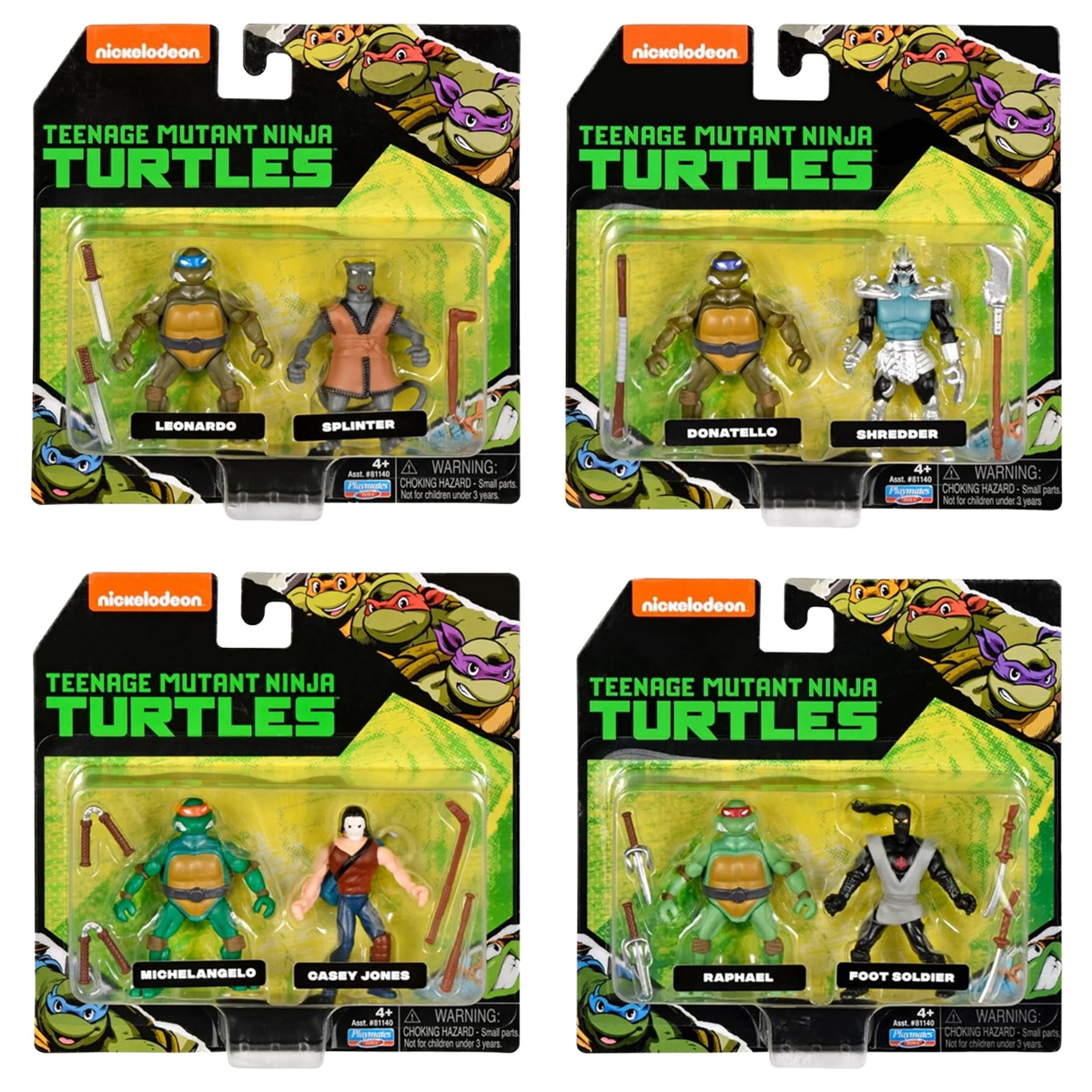 TMNT Teenage Mutant Ninja Turtles Assorted Mini Action Figures Unisex, 5-7 Years, Pack of 2