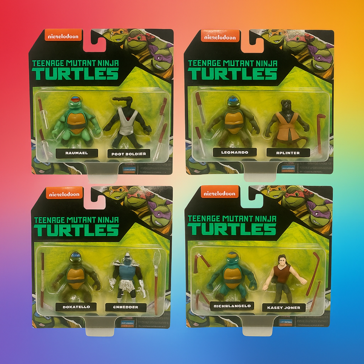 TMNT Teenage Mutant Ninja Turtles Assorted Mini Action Figures Unisex, 5-7 Years, Pack of 2