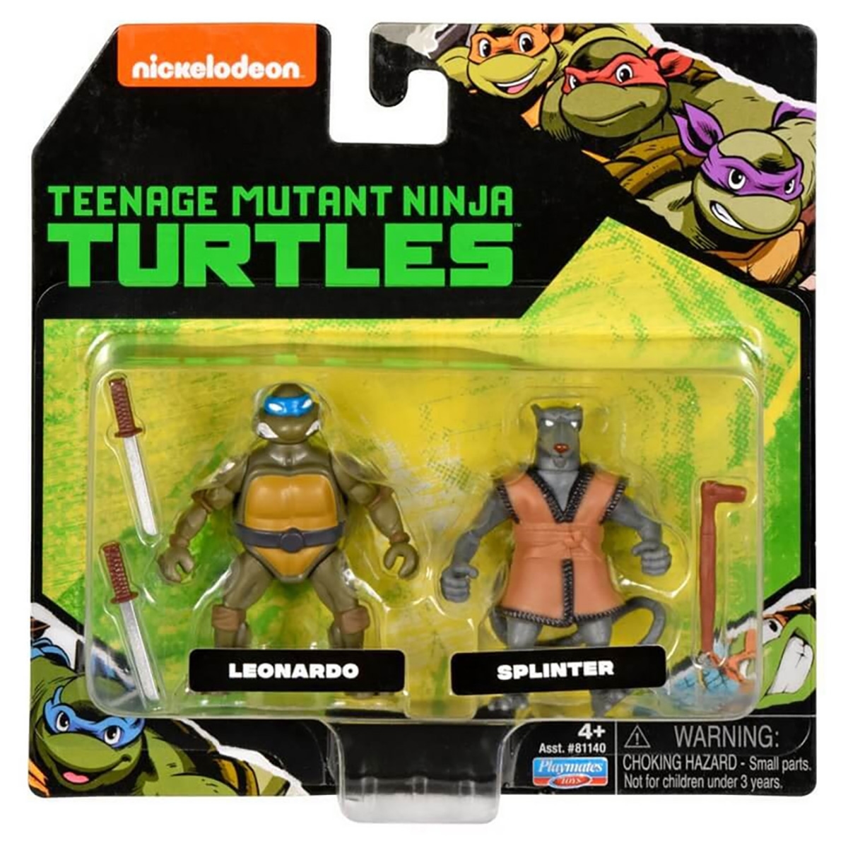 TMNT Teenage Mutant Ninja Turtles Assorted Mini Action Figures Unisex, 5-7 Years, Pack of 2
