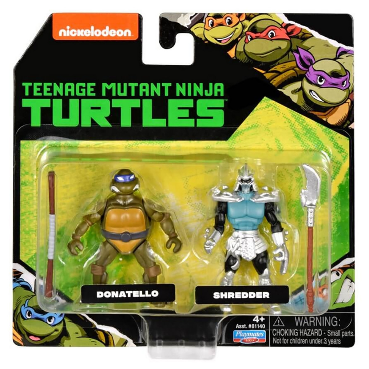 TMNT Teenage Mutant Ninja Turtles Assorted Mini Action Figures Unisex, 5-7 Years, Pack of 2
