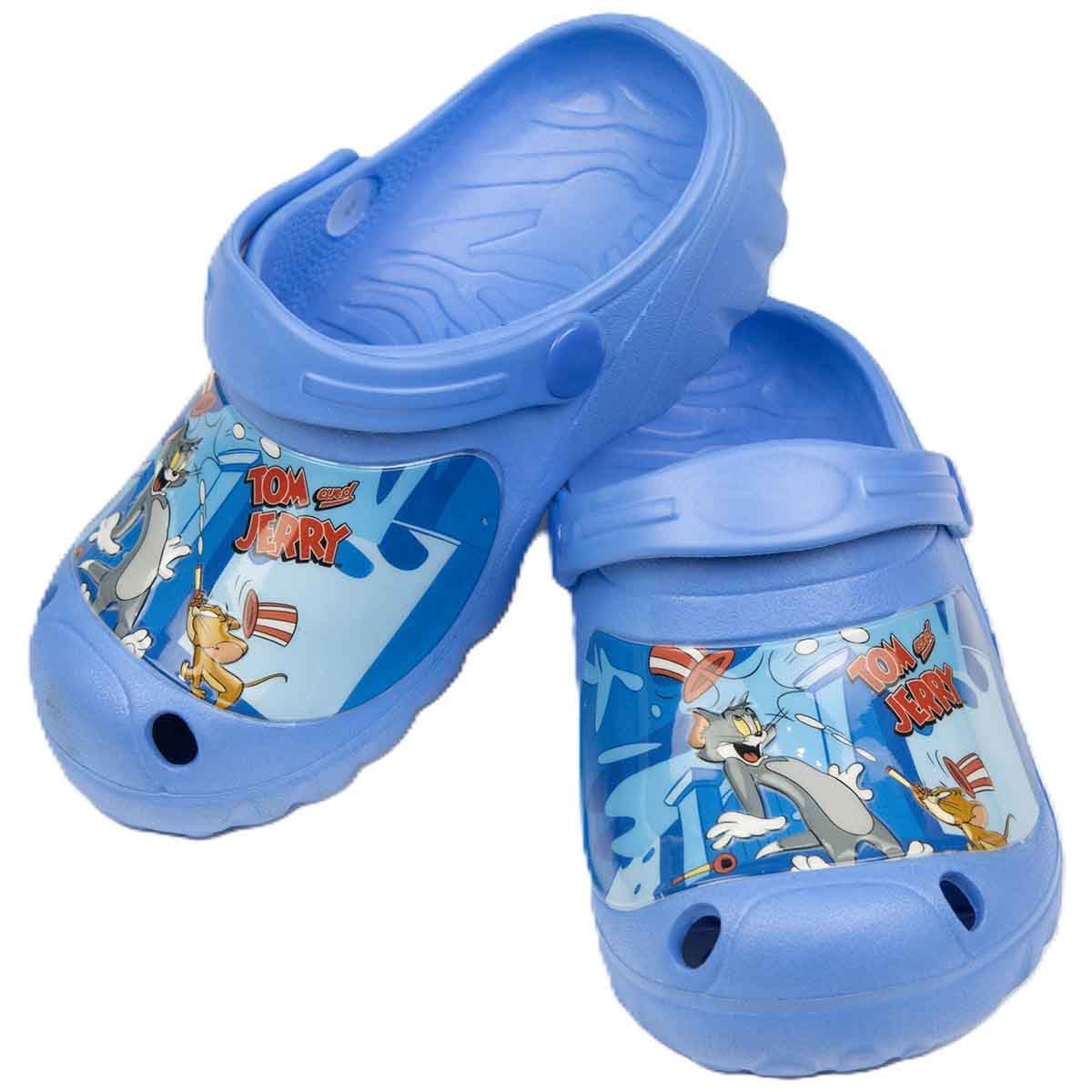 Tom & Jerry 21-22 EU Blue Lightweight & Comfortable Slip-On Sandals Kids Klogs Boys